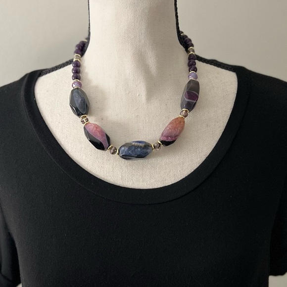 Agate Stone Showstopper Statement Necklace - Picture 1 of 10